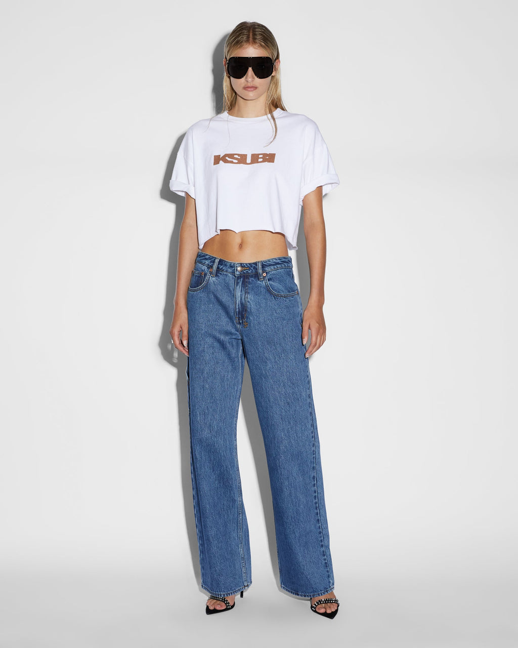 Womens Low Rider Carpenter Moody Baggy Denim Jeans - Denim