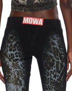 WOMENS MOWALOLA JEAN BLACK CHEETAH DENIM JEANS