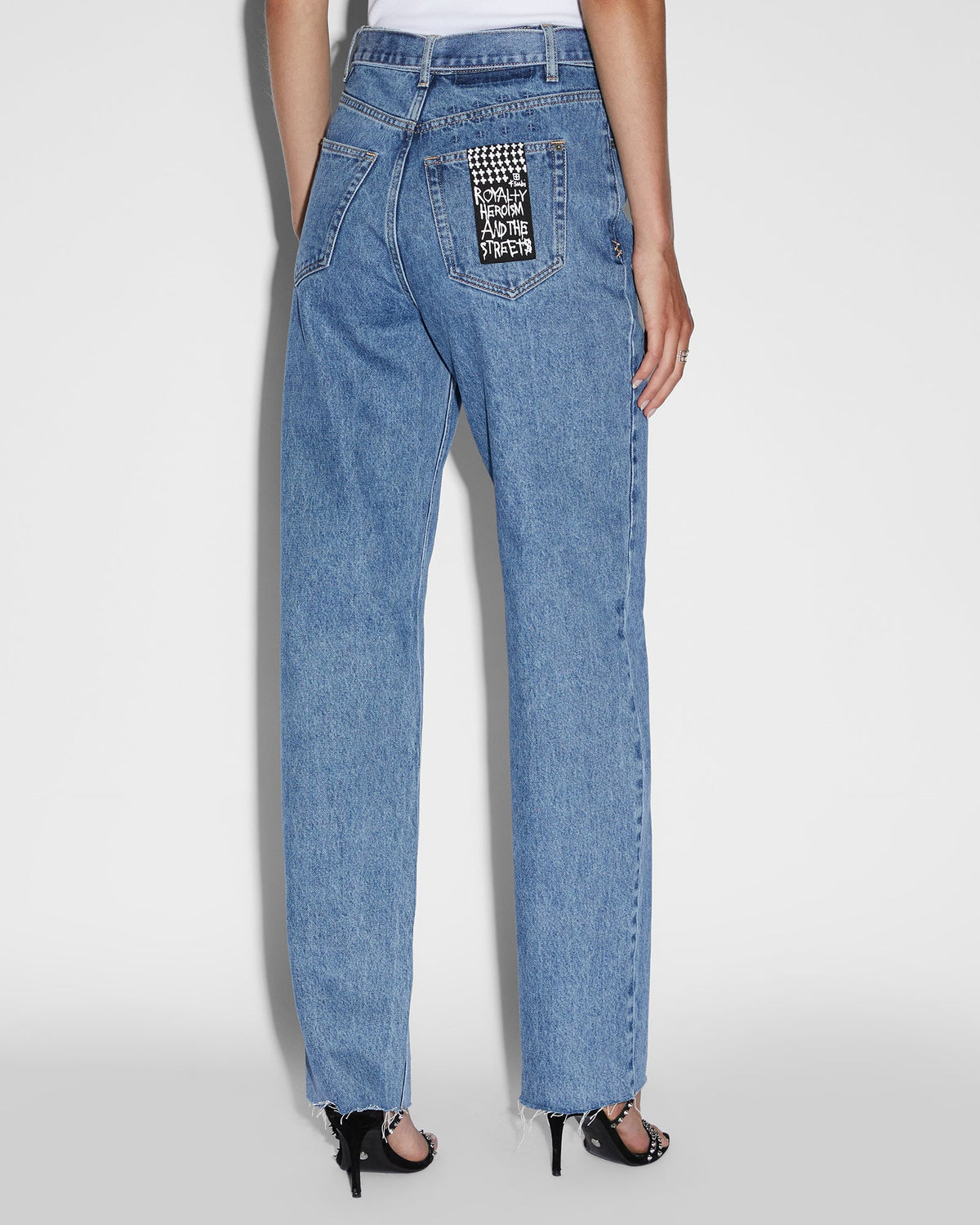 Womens Playback Belted Heritage Straight Denim Jeans - Denim