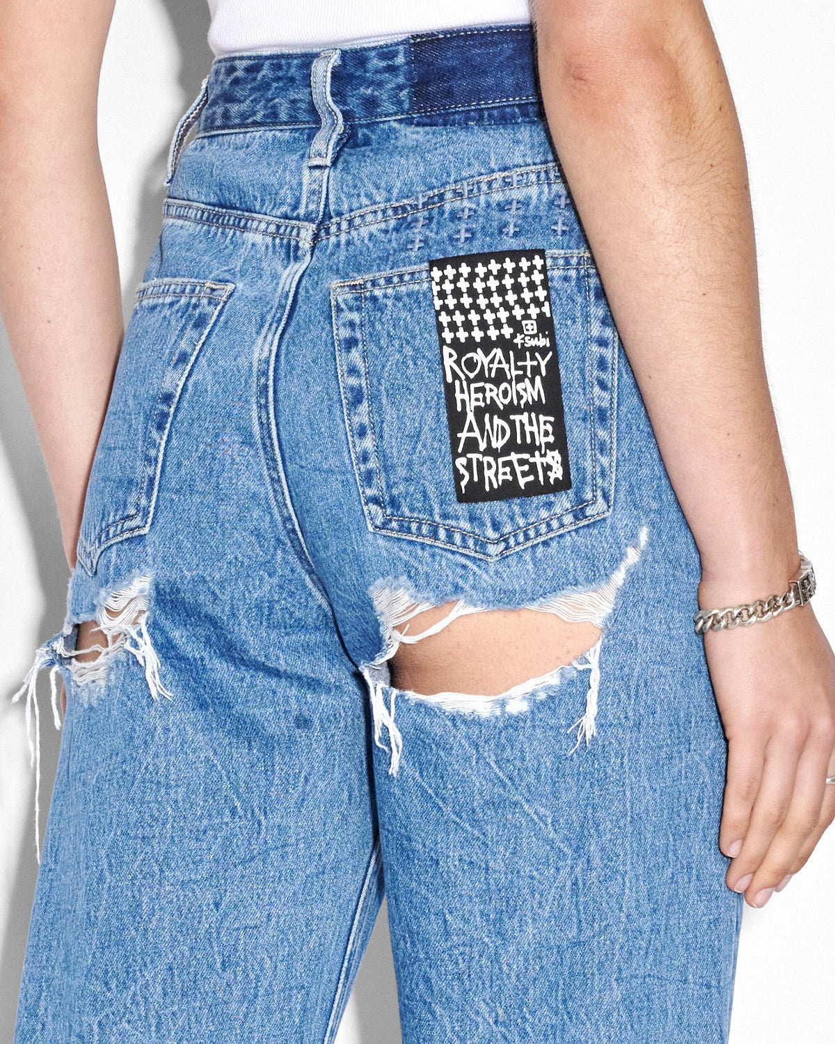 WOMENS PLAYBACK RAMBLE TRASHED DENIM JEANS