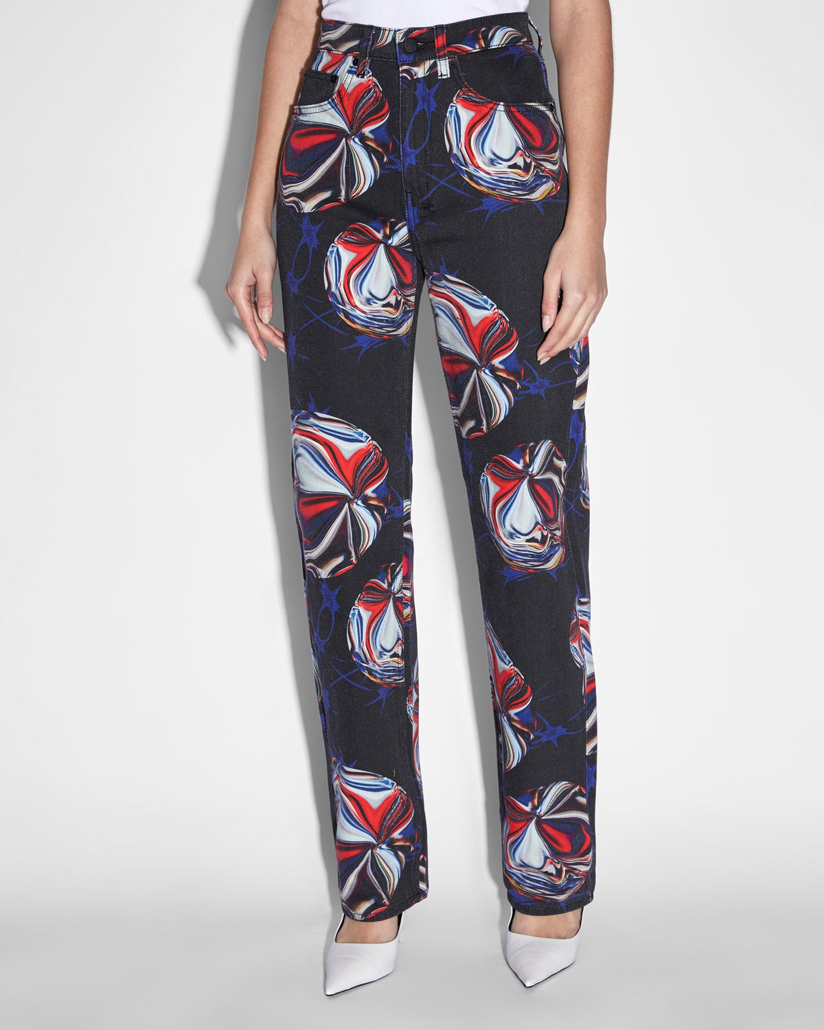 Womens Ksubi X P.e Nation Playback Warped Straight Denim Jeans - Multi Colour