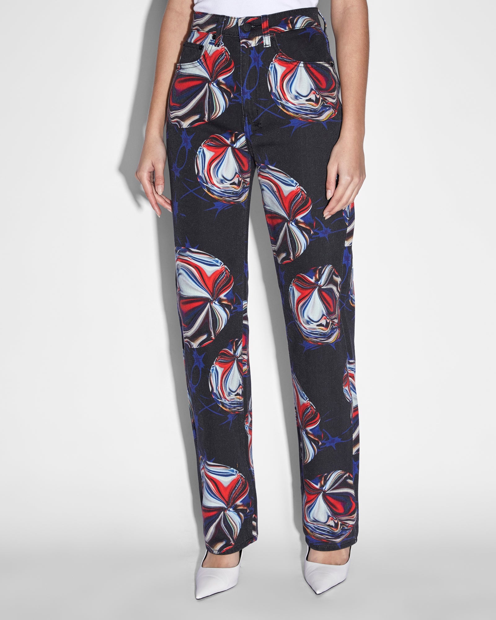 WOMENS  KSUBI X P.E NATION PLAYBACK WARPED STRAIGHT DENIM JEANS