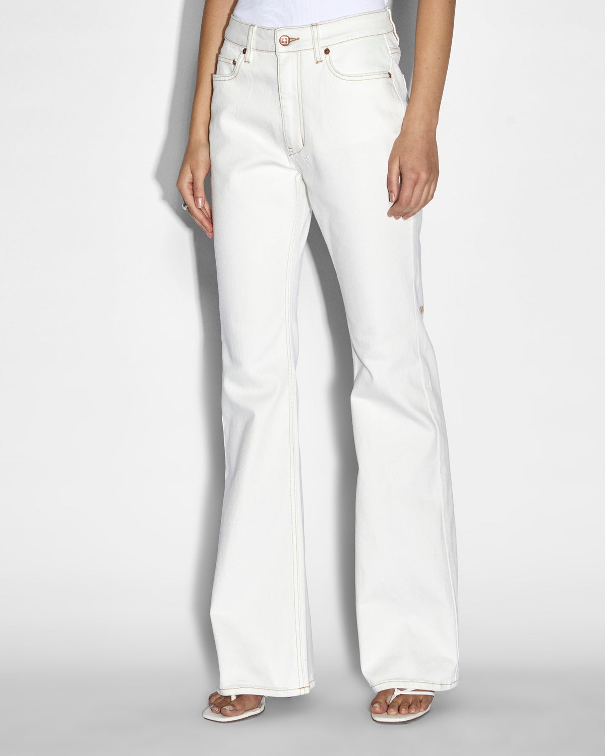 Womens Soho Sugar Rush Flare Denim Jeans - White
