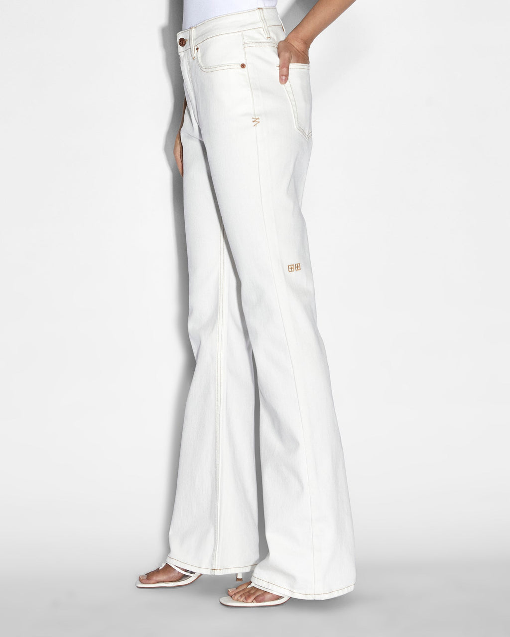 Womens Soho Sugar Rush Flare Denim Jeans - White