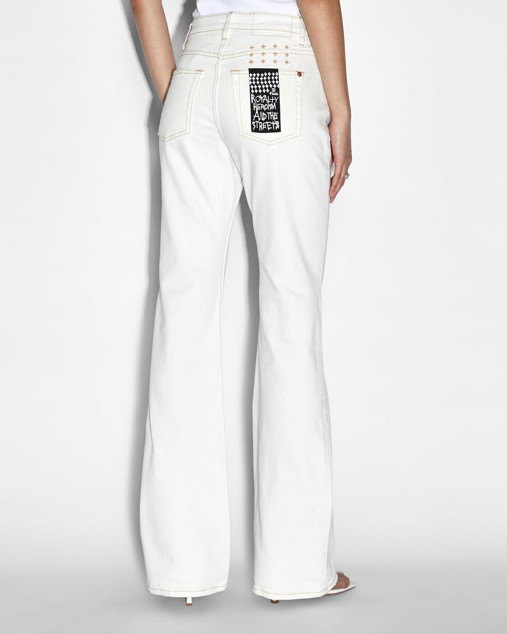 Womens Soho Sugar Rush Flare Denim Jeans - White