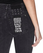 WOMENS SPRAY ON HELL CAT RIPPED DENIM JEANS