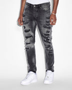 Mens Van Winkle Tektonik Black Skinny Denim Jeans - Black