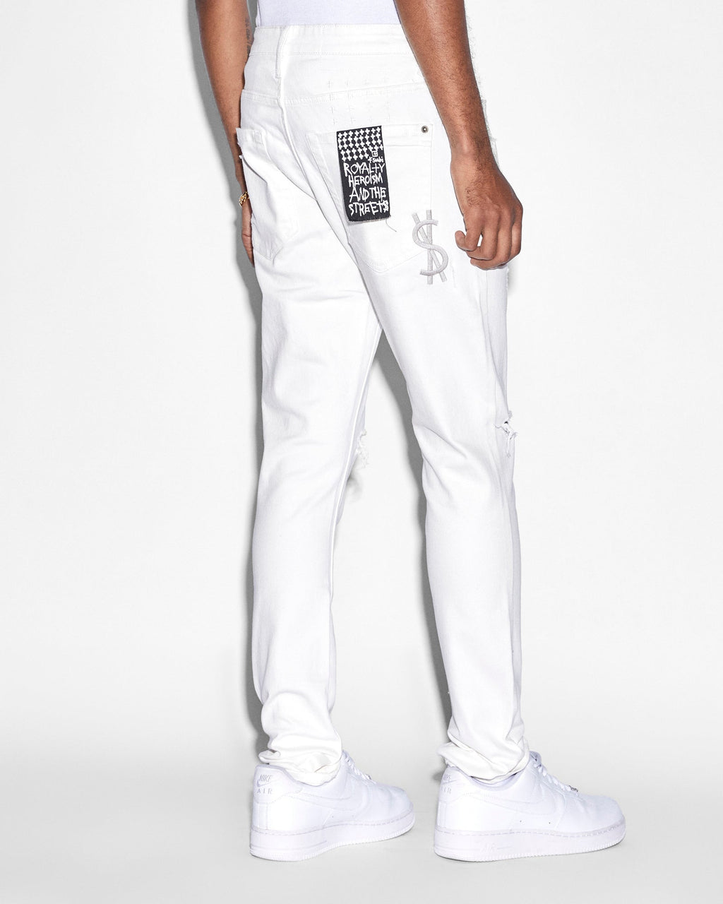 Mens Van Winkle Avalanche Trashed Skinny Denim Jeans - White
