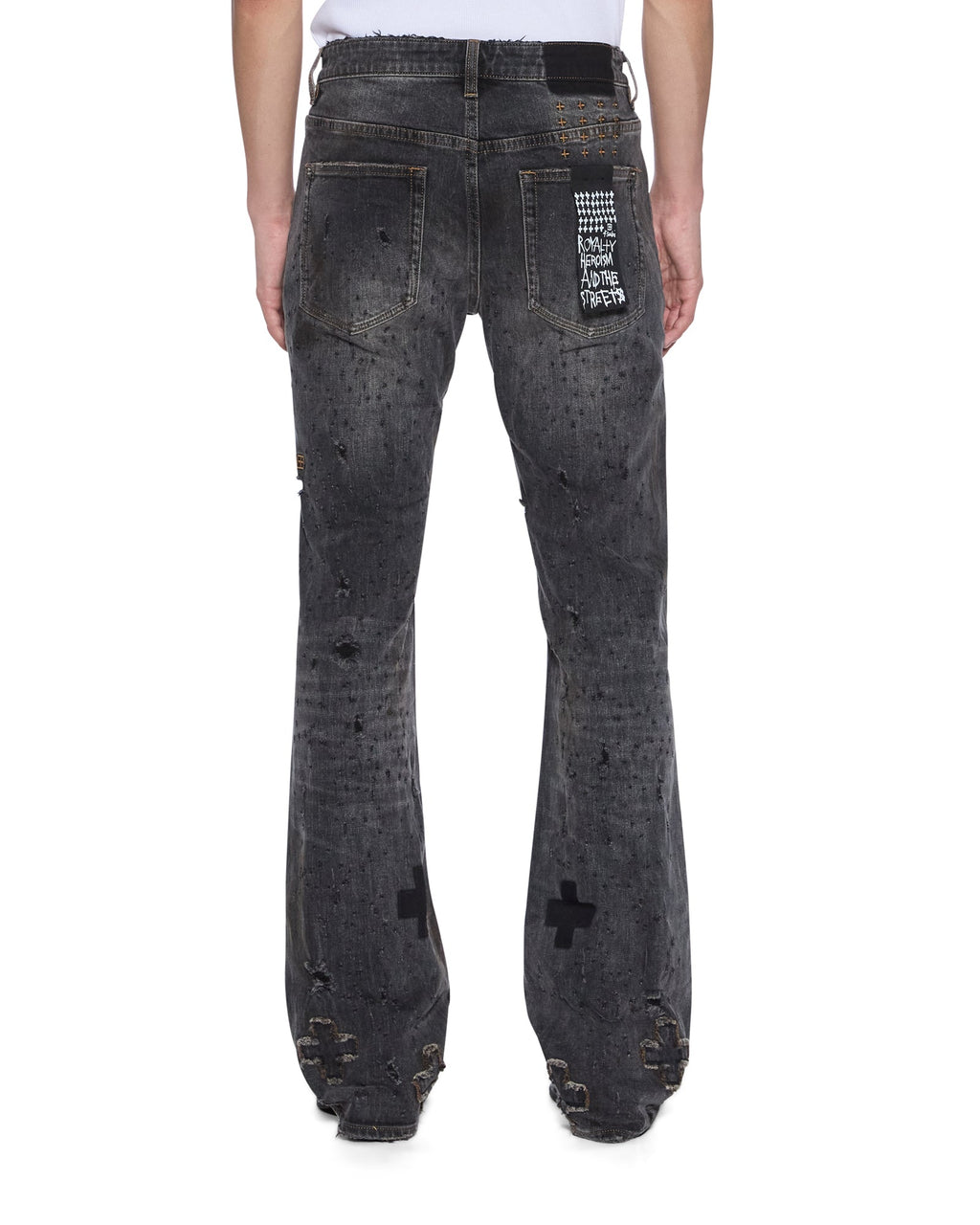 MENS BRONKO ASHER BLACK SHOTGUN DENIM JEANS