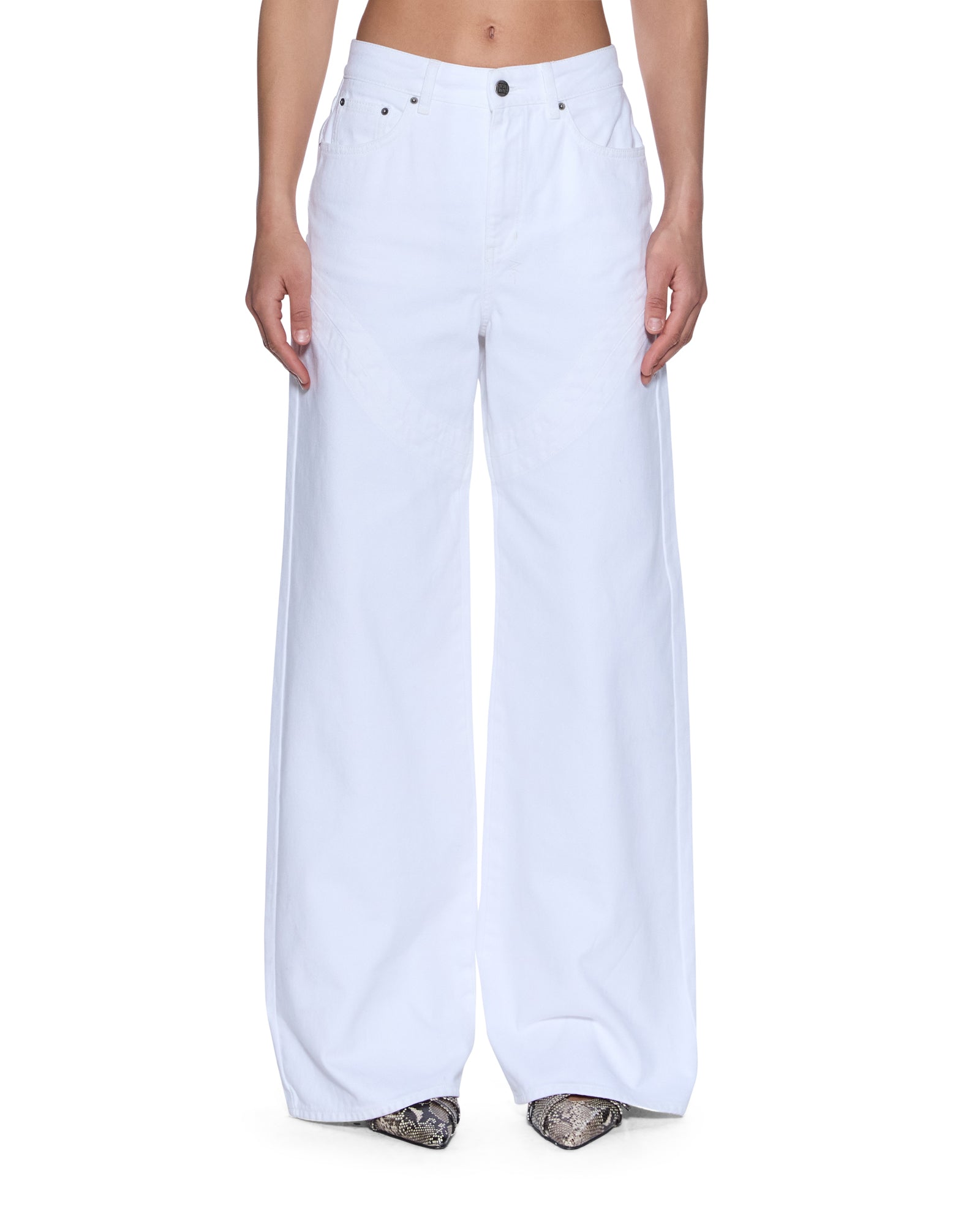 WOMENS  STRIDER SADDLE FRESH WIDE DENIM JEANS