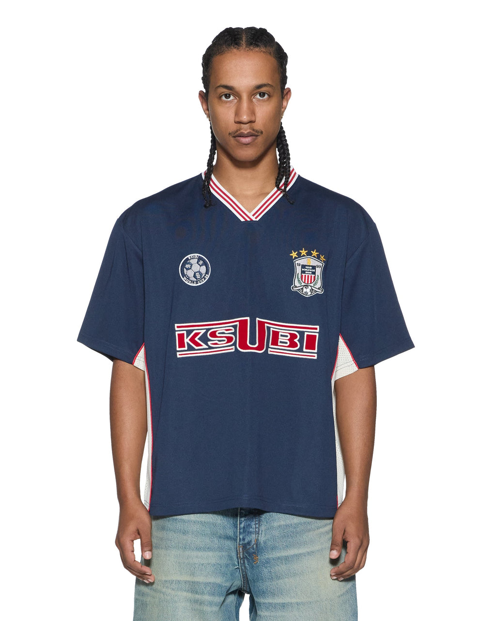 MENS OFFSIDE SS JERSEY NAVY FASHION TOPS