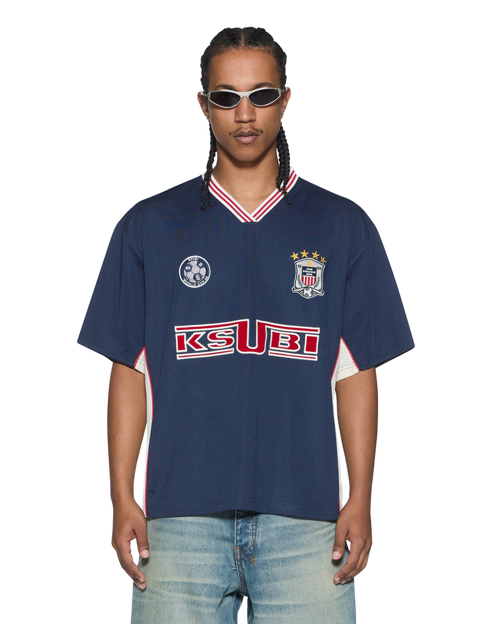 MENS OFFSIDE SS JERSEY NAVY FASHION TOPS