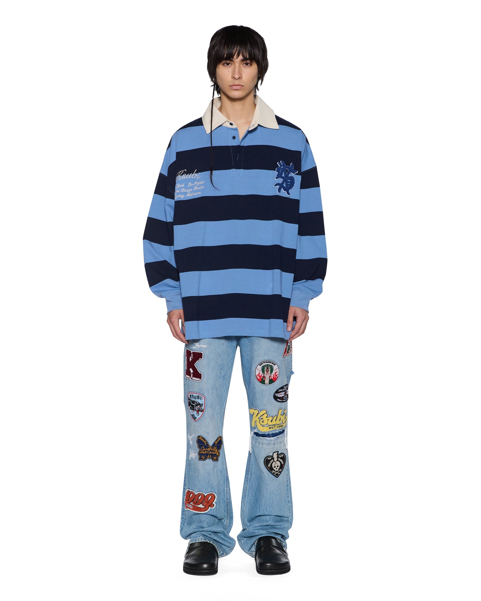 MENS  BRONKO TRUE PATCHED BOOTCUT DENIM JEANS