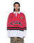 MENS  DUKE RUGBY LS JERSEY RED OVERSIZED FASHION TOPS