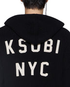 MENS BOXER ZIP KNIT HOODIE MIDNIGHT KNITWEAR