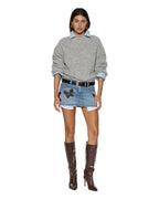 Womens Cosy Knit Light Grey Regular Knitwear - Grey