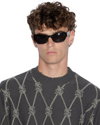 MENS DIAMOND DOLLAR KNIT CREW GREY KNITWEAR
