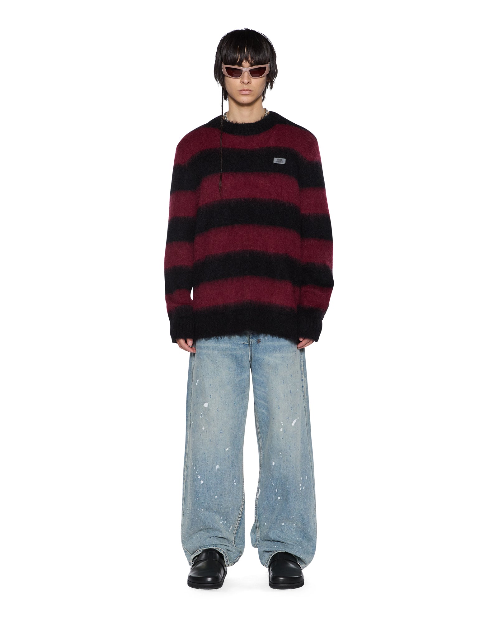MENS RUGGED MOHAIR KNIT CREWNECK OX BOXY KNITWEAR