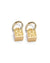  KRYSTAL BOX CROSS HUGGIE EARINGS GOLD JEWELLERY