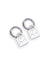  KRYSTAL BOX CROSS HUGGIE EARINGS SILVER JEWELLERY