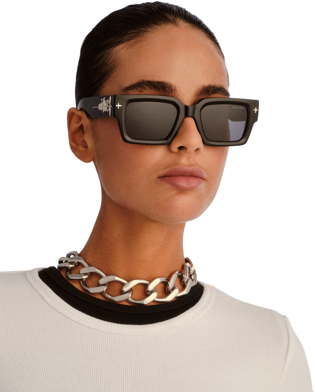 THE KINGY SUNGLASSES BLACK SILVER EYEWEAR