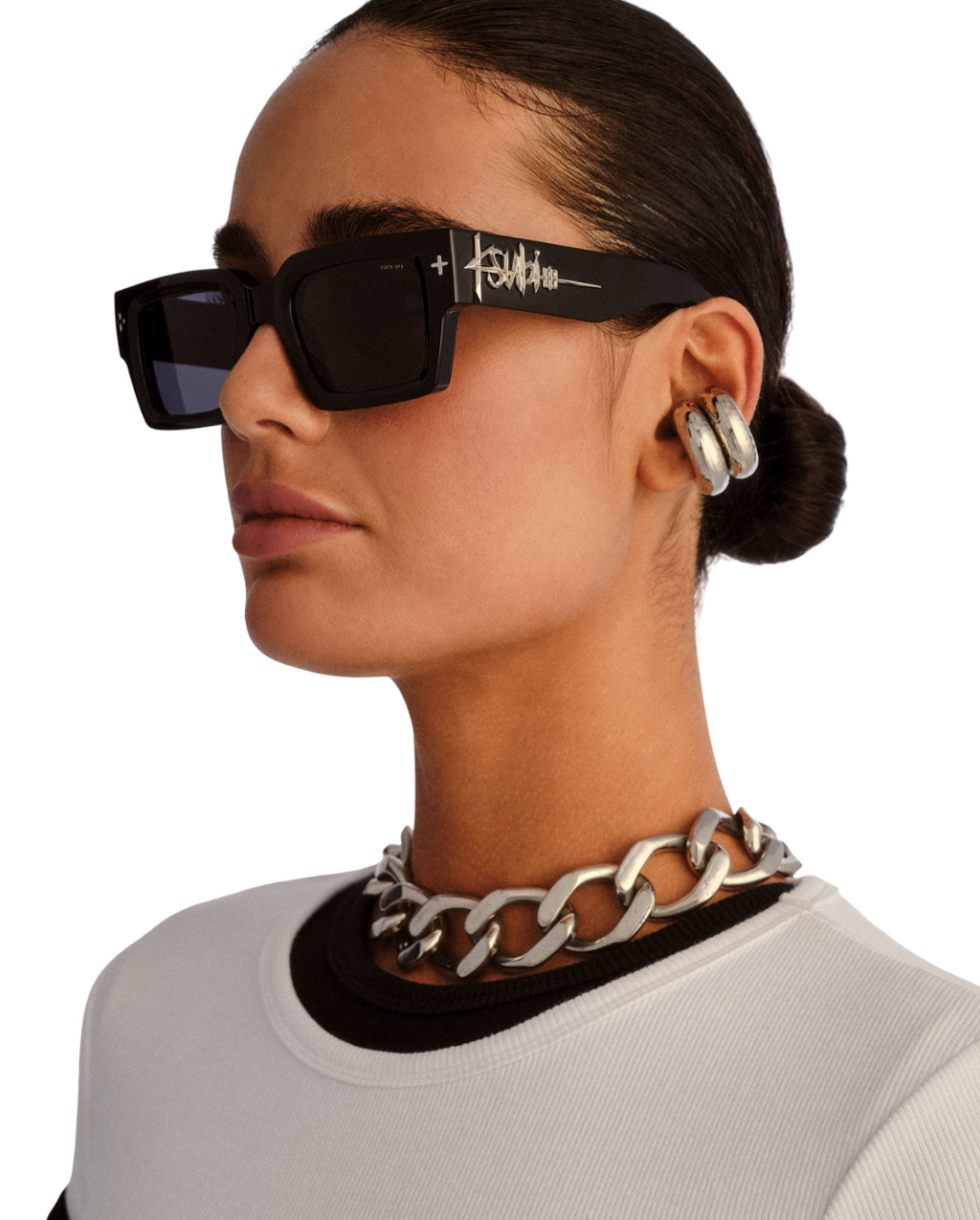 THE KINGY SUNGLASSES BLACK SILVER EYEWEAR