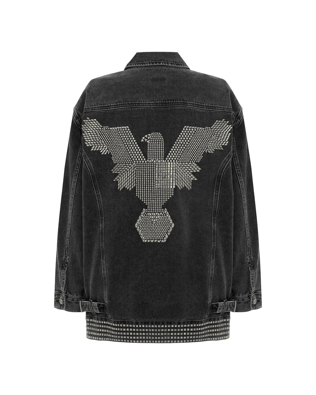 Womens Altar Trucker Jacket Phoenix Oversized Jackets - Black