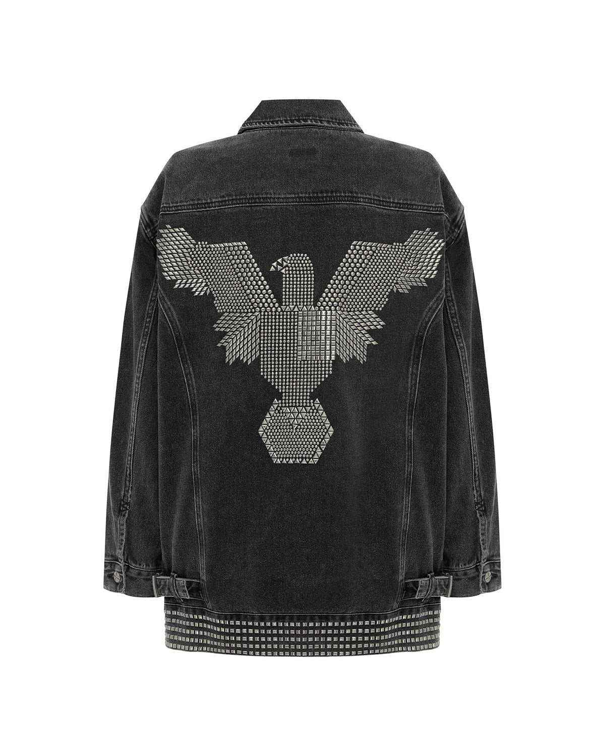 Womens Altar Trucker Jacket Phoenix Oversized Jackets - Black