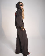Womens Boyfriend Trakpant Washed Black Oversized Pants - Black