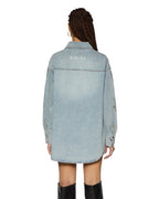 Womens Frontier Ls Shirt Paragon Patch Oversized Shirts - Denim