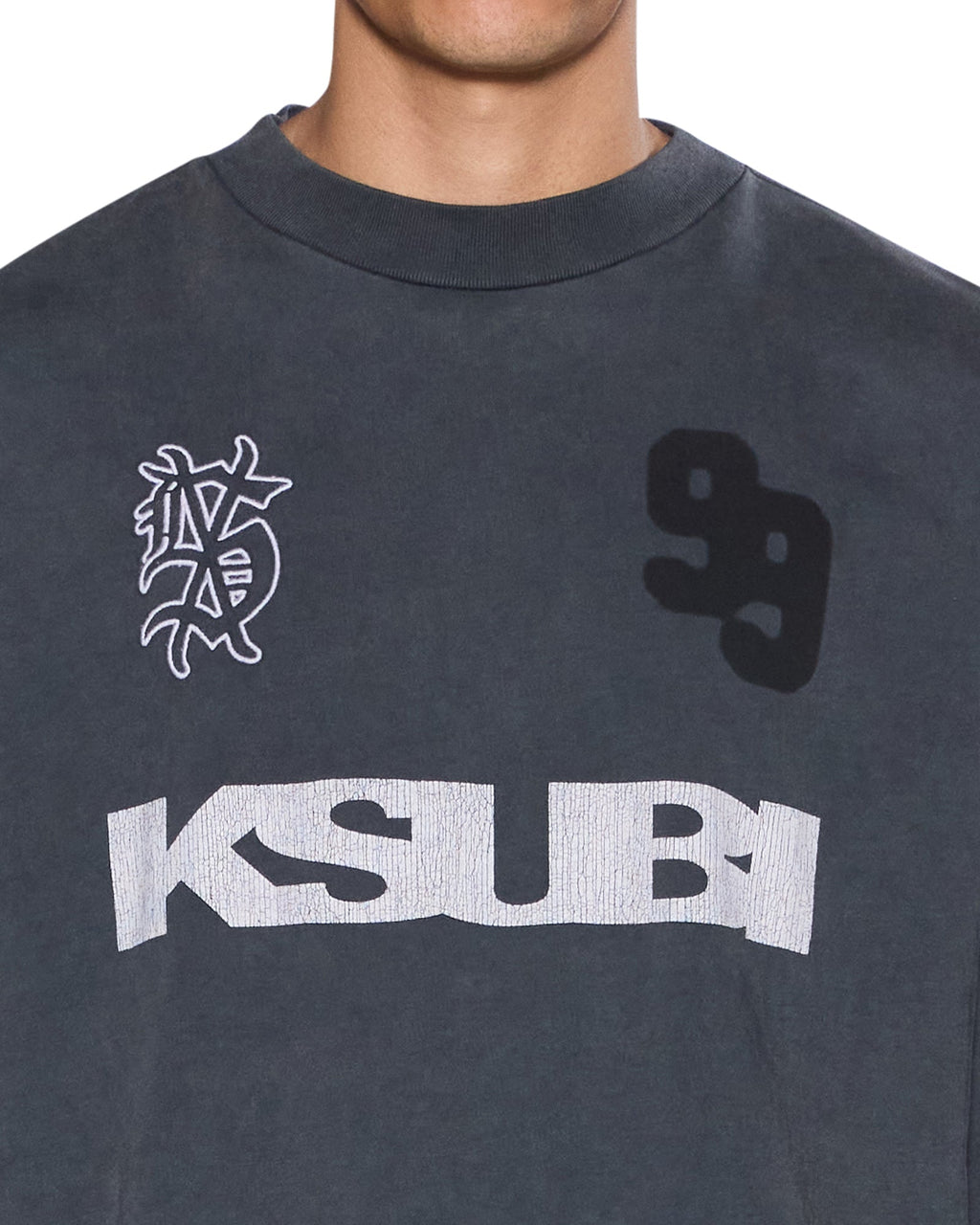 Mens Rugged Ekcess Ls Tee Blasted Black Regular Tees - Black