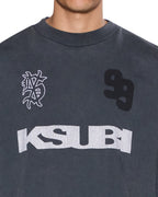 Mens Rugged Ekcess Ls Tee Blasted Black Regular Tees - Black