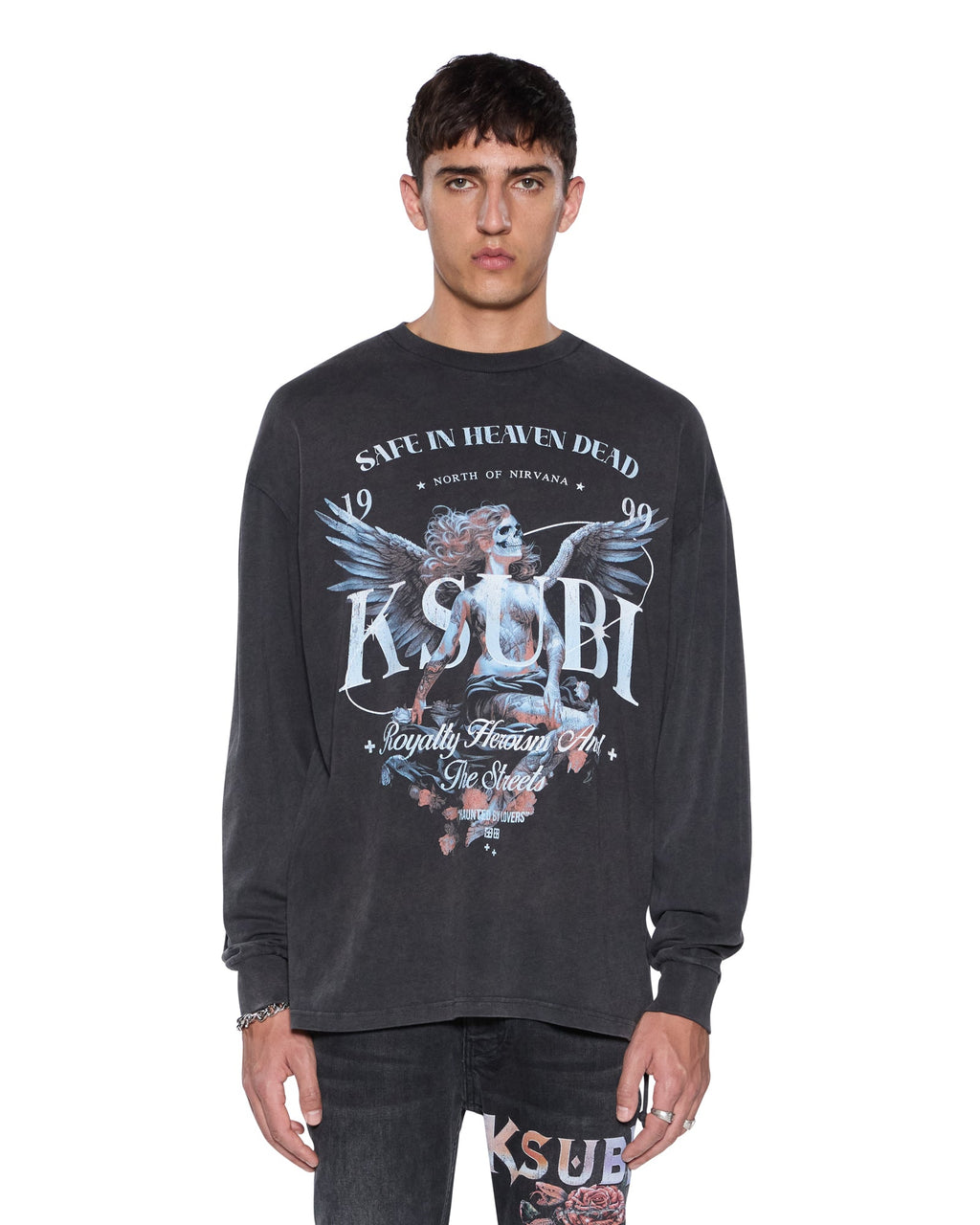 MENS SPIRIT EKCESS LS TEE ACID BLACK TEES