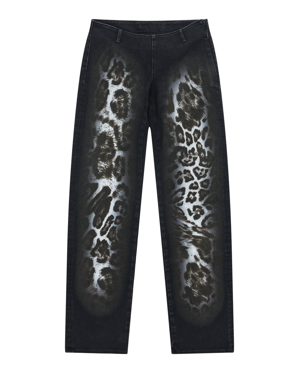 WOMENS MOWALOLA JEAN BLACK CHEETAH DENIM JEANS