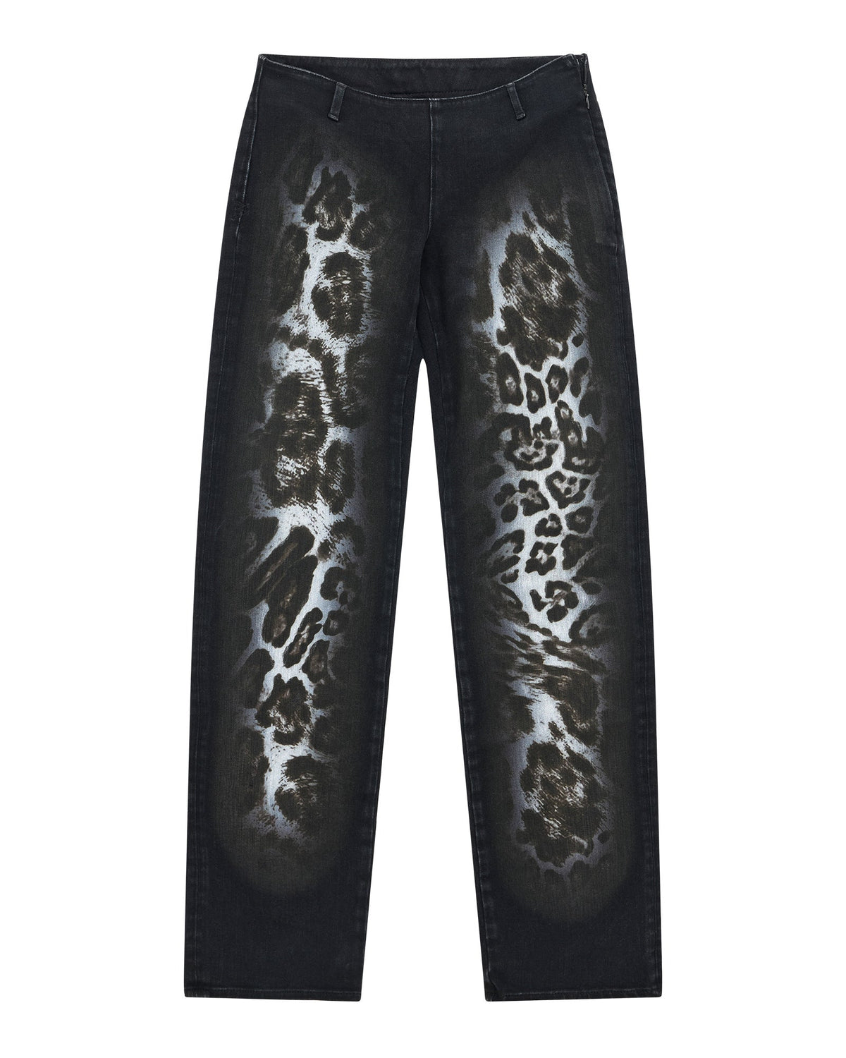 WOMENS MOWALOLA JEAN BLACK CHEETAH DENIM JEANS