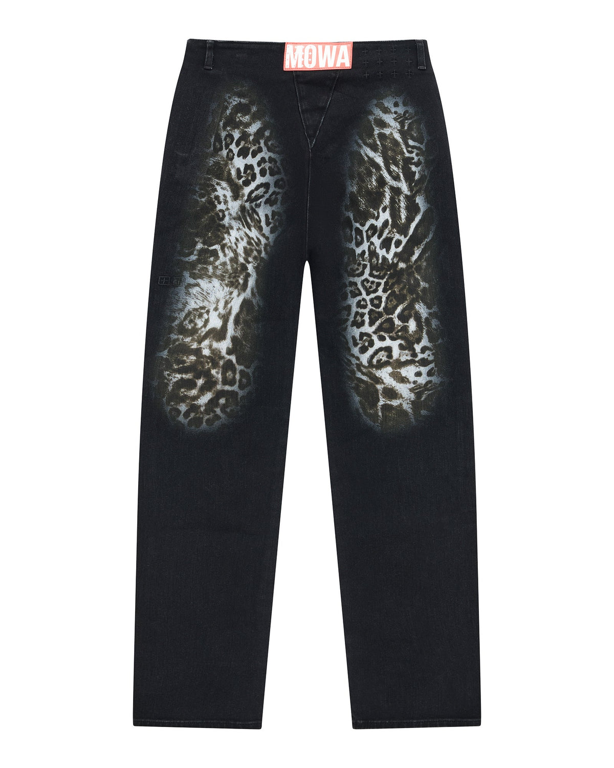 WOMENS MOWALOLA JEAN BLACK CHEETAH DENIM JEANS