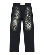 WOMENS MOWALOLA JEAN BLACK CHEETAH DENIM JEANS