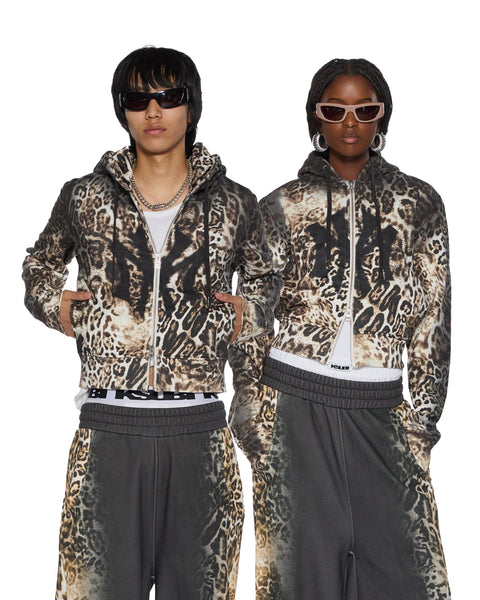m*様 mowalola cap leopard kusubi Womens Mowalola Zip Hoodie Cheetah Fleece | Ksubi ++