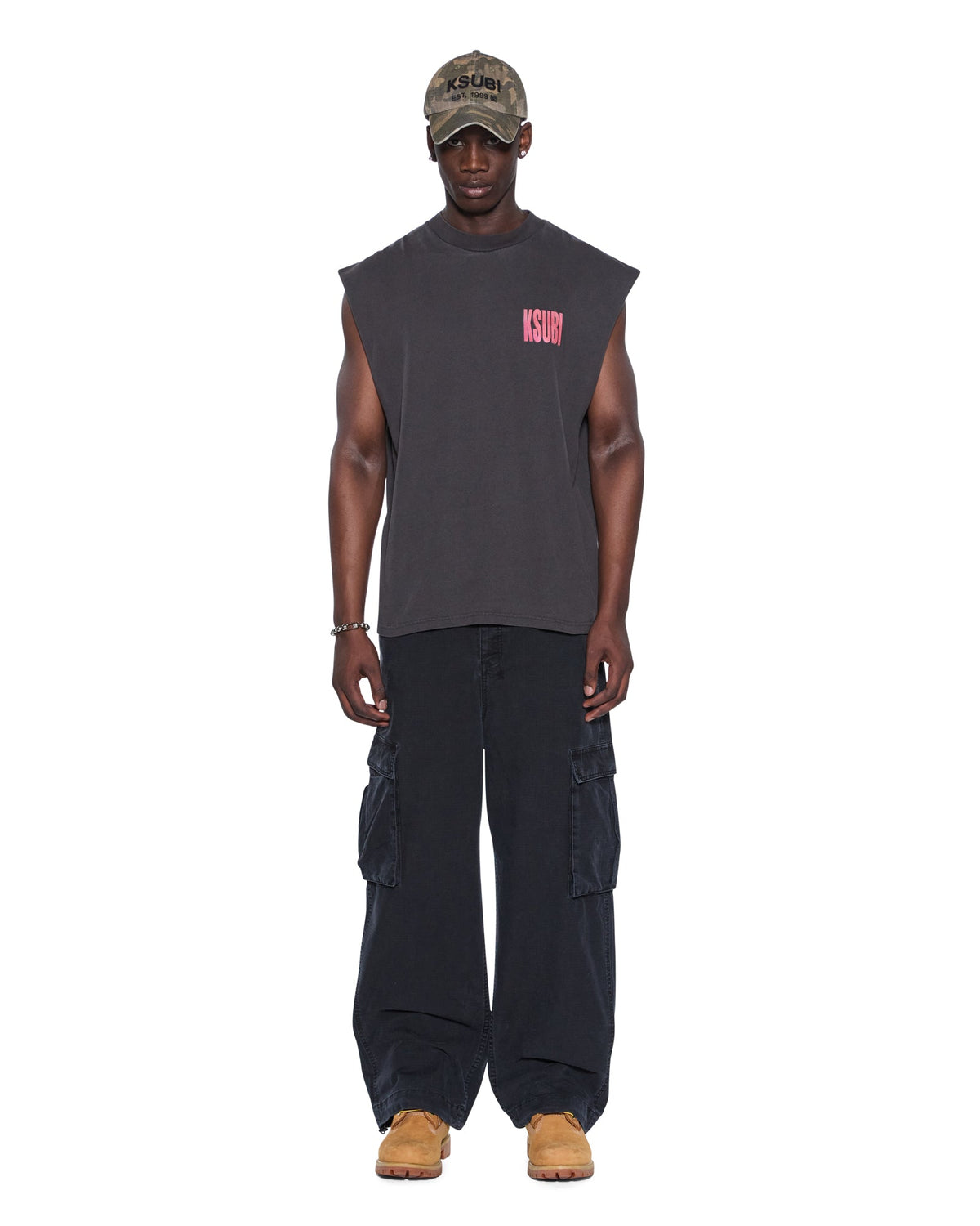 MENS PANTHERA CUT OFF BIGGIE TEE ASH TEES