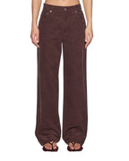 Womens Low Rider Choc Cord Straight Pants - Brown