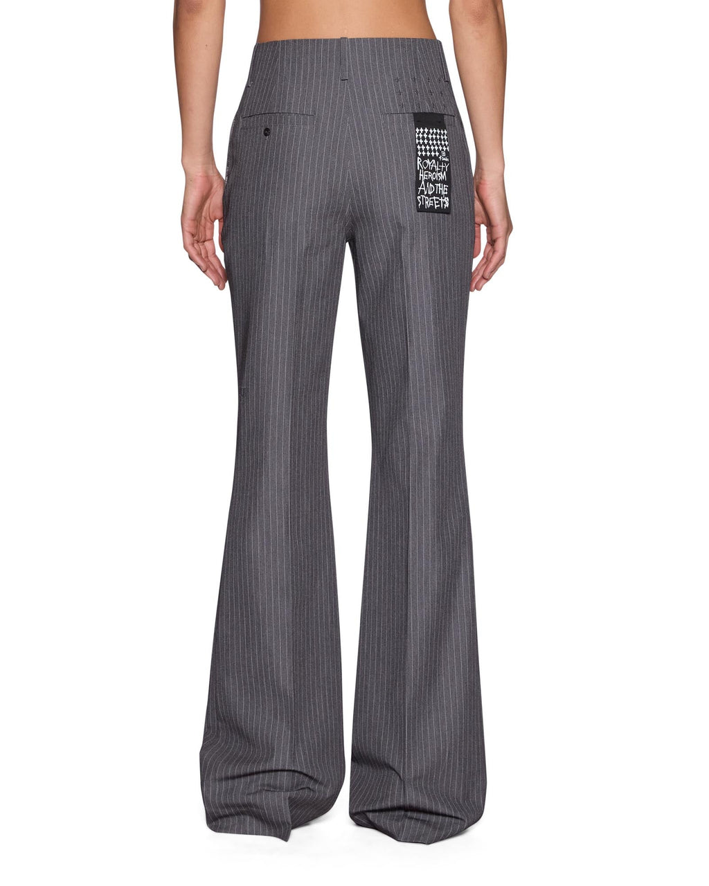 Womens Soho Trouser Grey Pinstripe Slim Pants - Grey