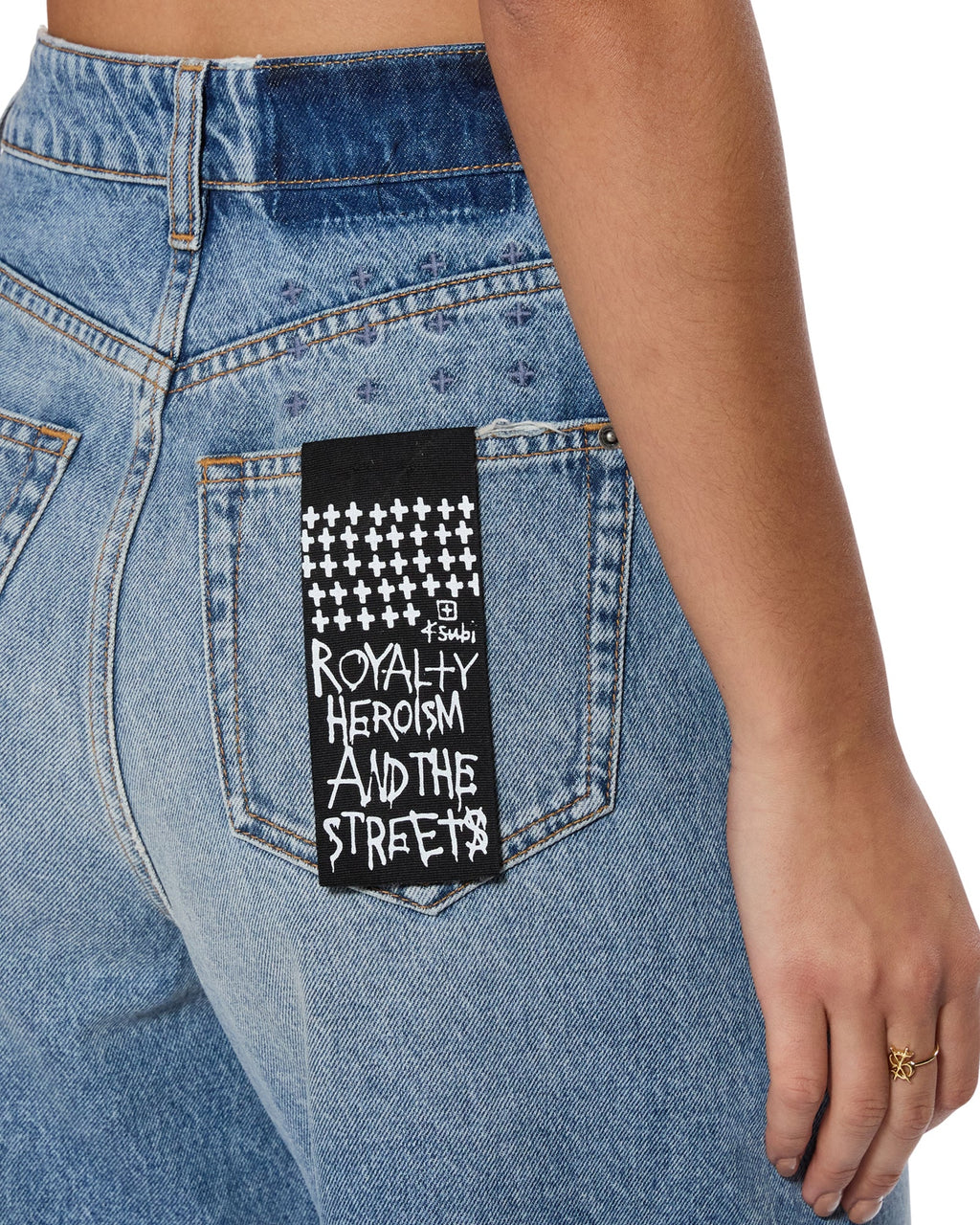 WOMENS STRIDER SWEPT DENIM JEANS