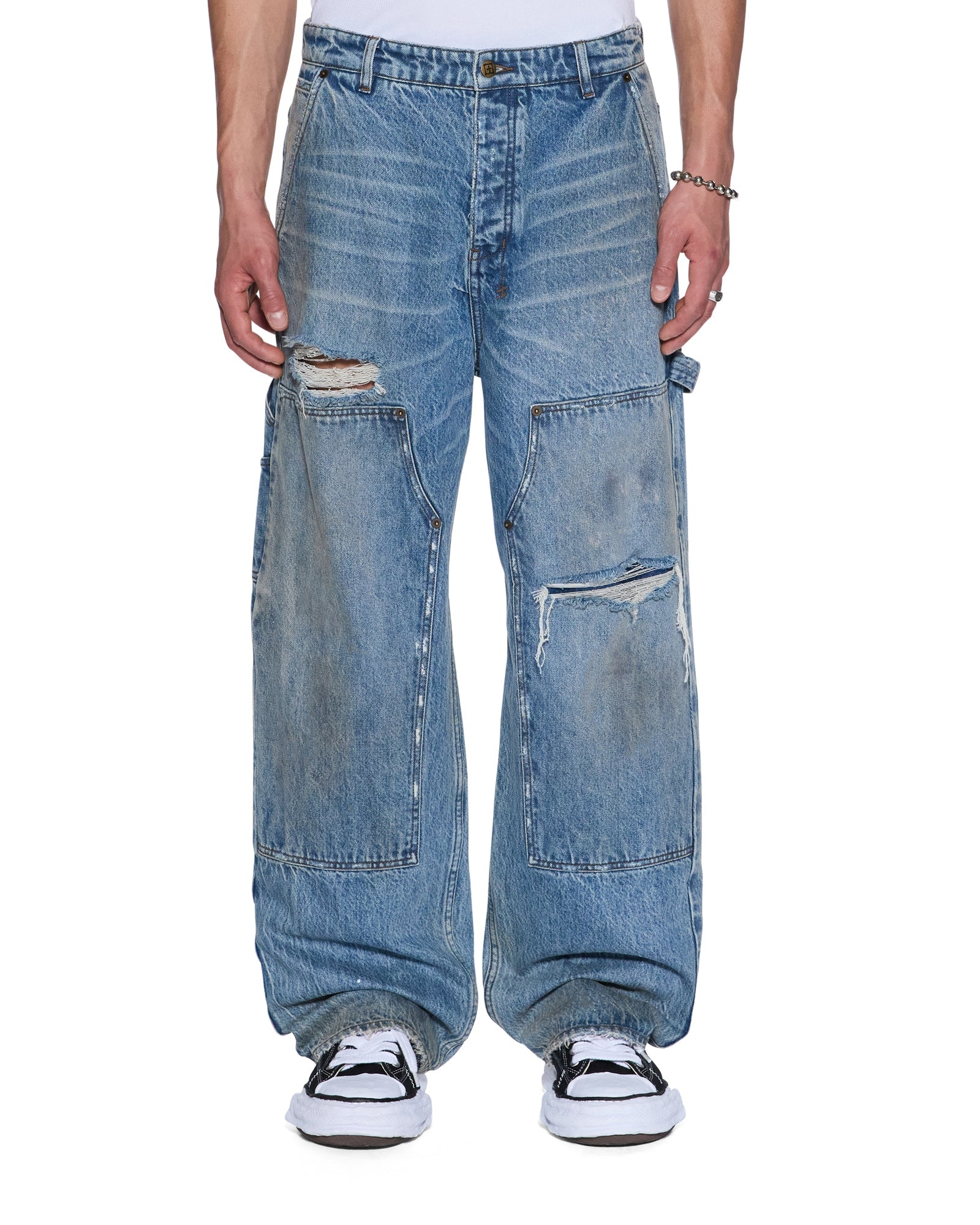 MENS  OPERATOR PANT 70'S BLUE RELAXED DENIM JEANS