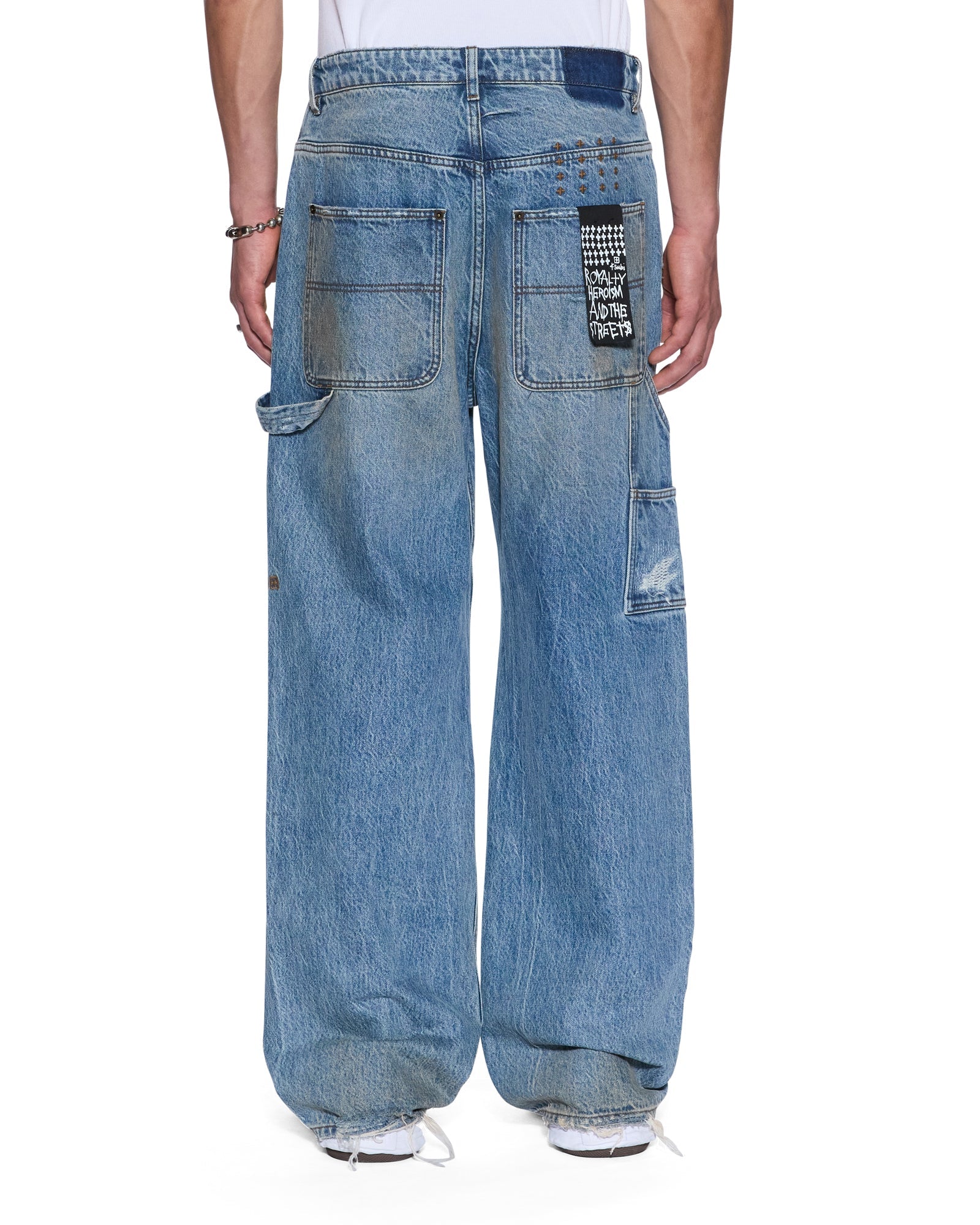 MENS  OPERATOR PANT 70'S BLUE RELAXED DENIM JEANS