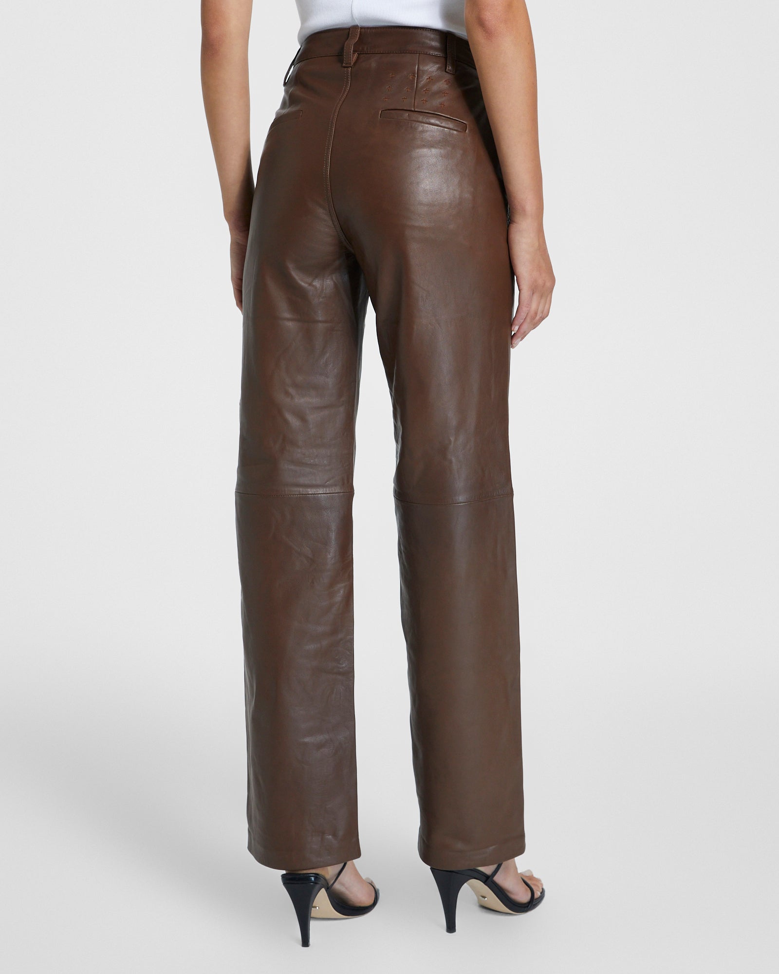 CROSSIN LEATHER TROUSER CHOC