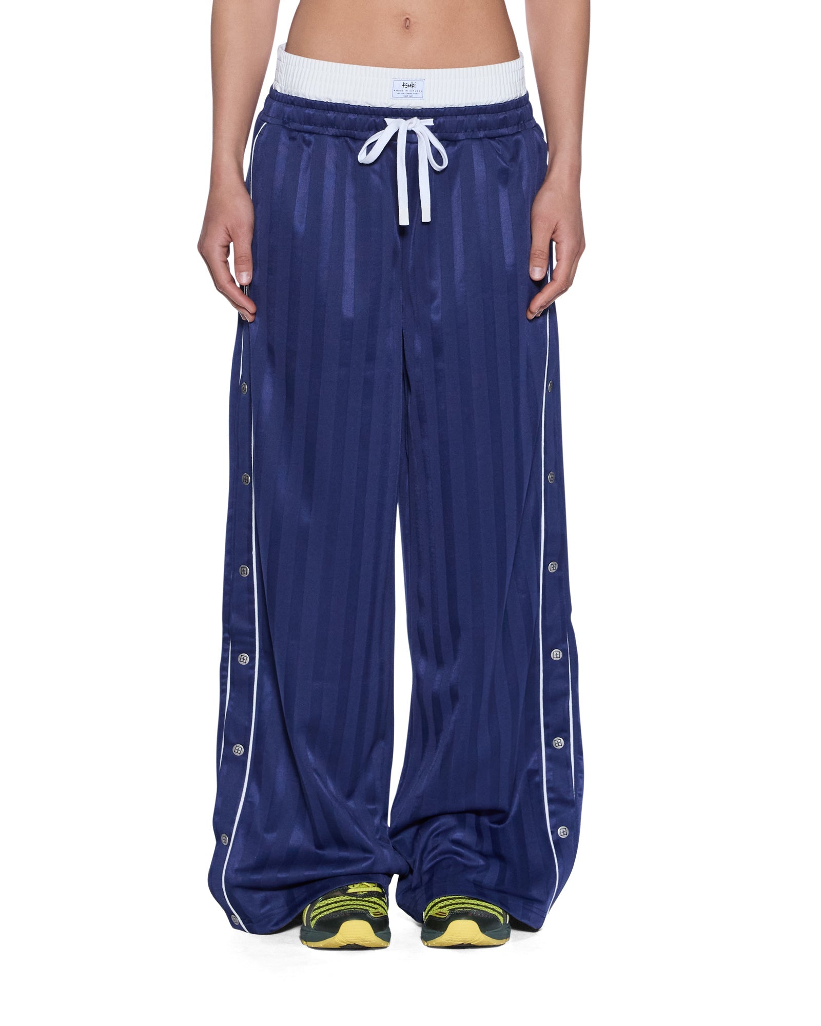 WOMENS STACKED ORIGIN TRAKPANT NAVY REGULAR PANTS