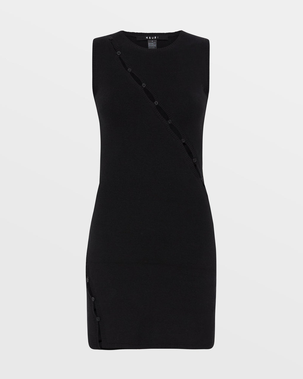 Womens Hex Keyhole Knit Dress Black Fitted Dresses - Black