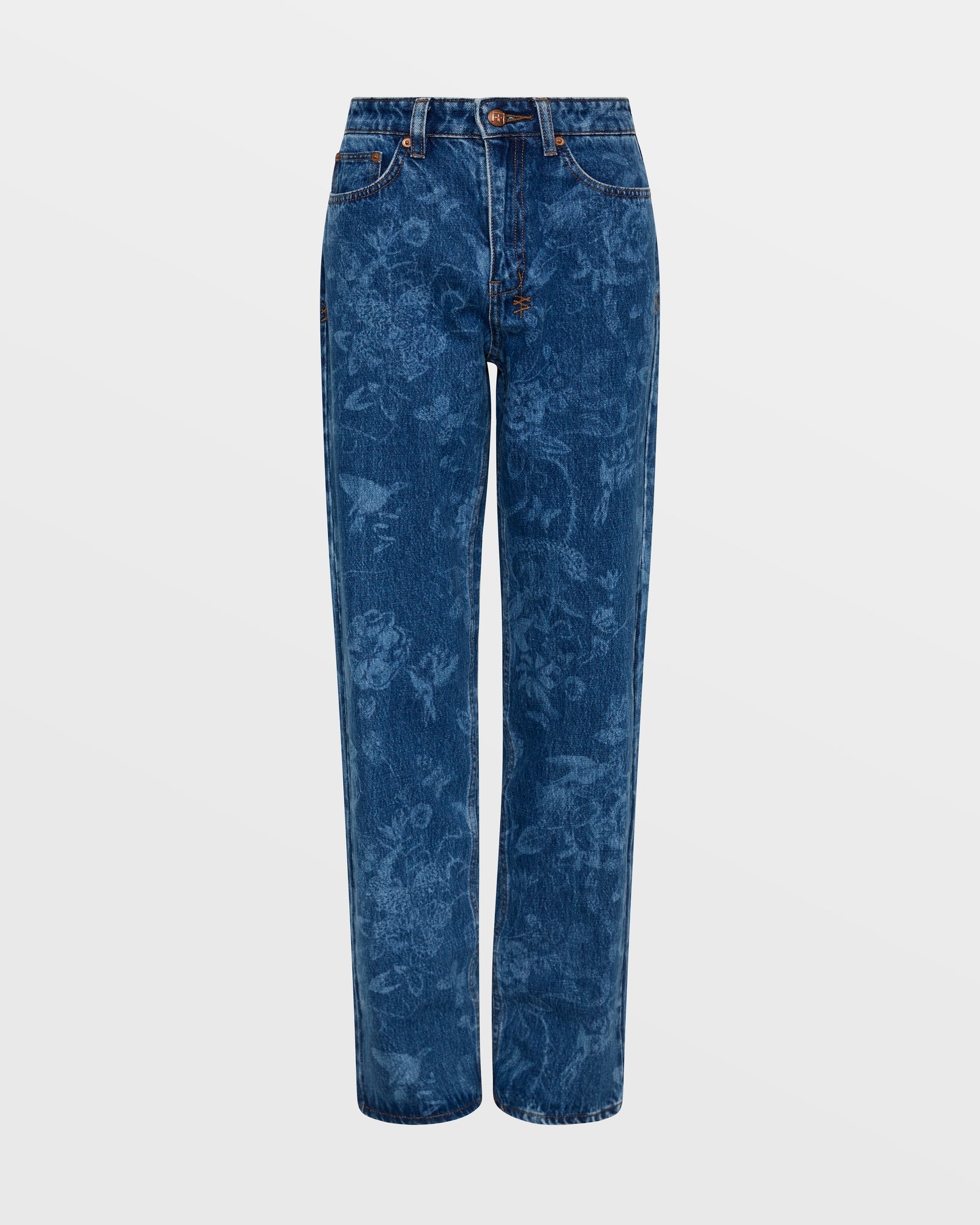 WOMENS  PLAYBACK IMPRINT STRAIGHT DENIM JEANS