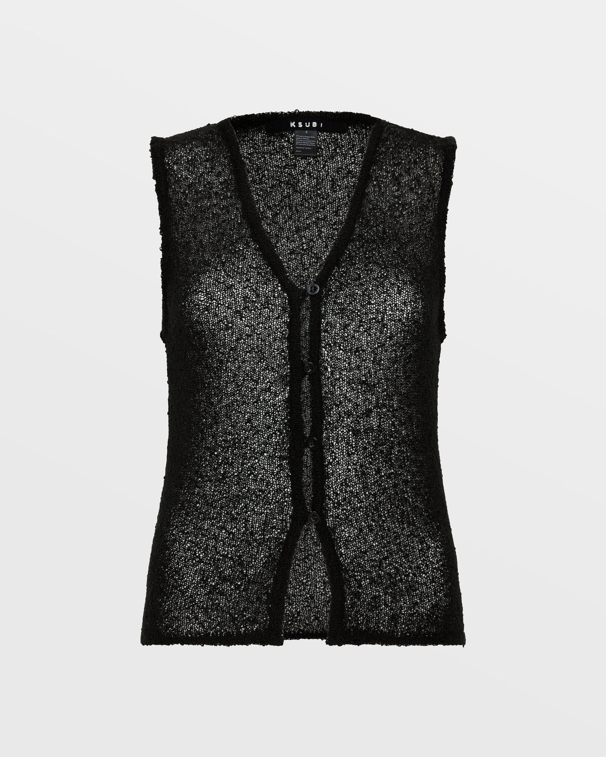 WOMENS DIVIDE KNIT VEST BLACK KNITWEAR