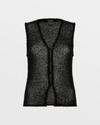 WOMENS DIVIDE KNIT VEST BLACK KNITWEAR